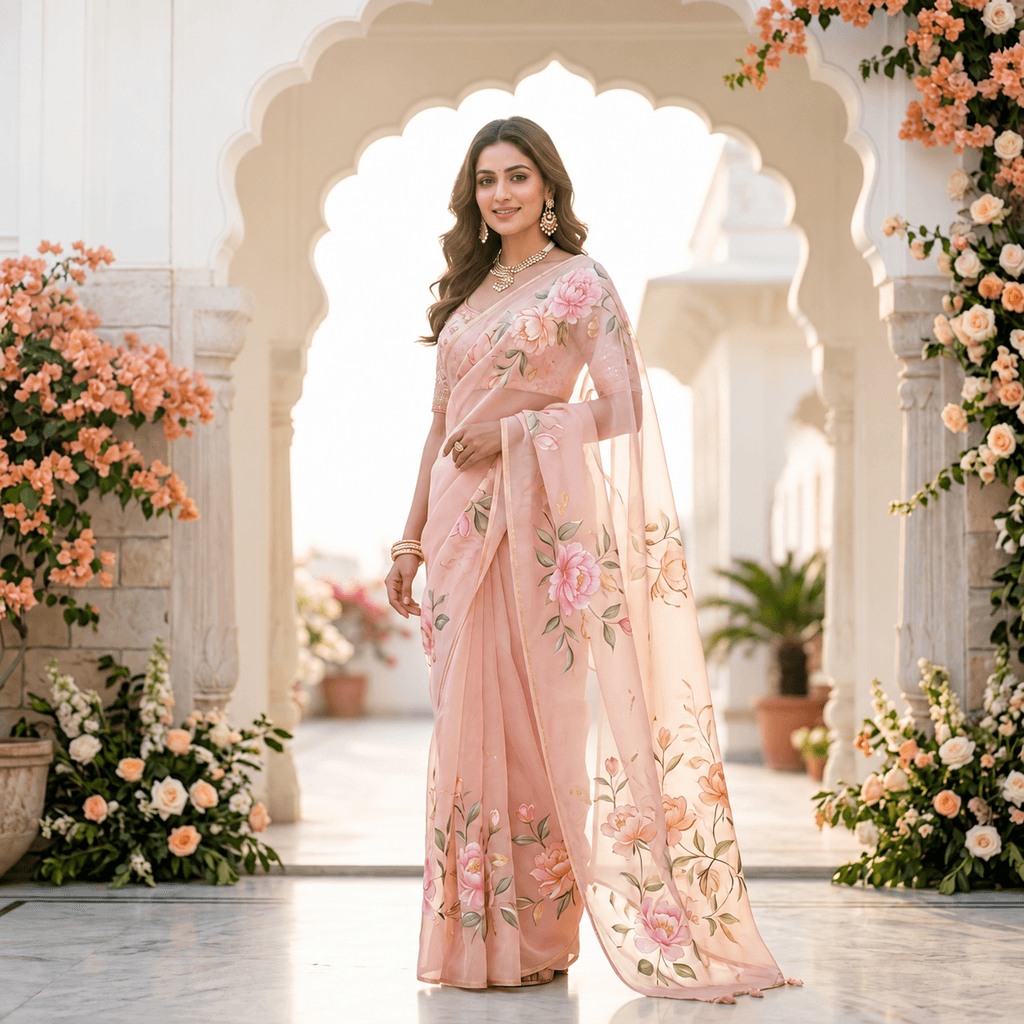 Pastel Mint Chanderi Saree
